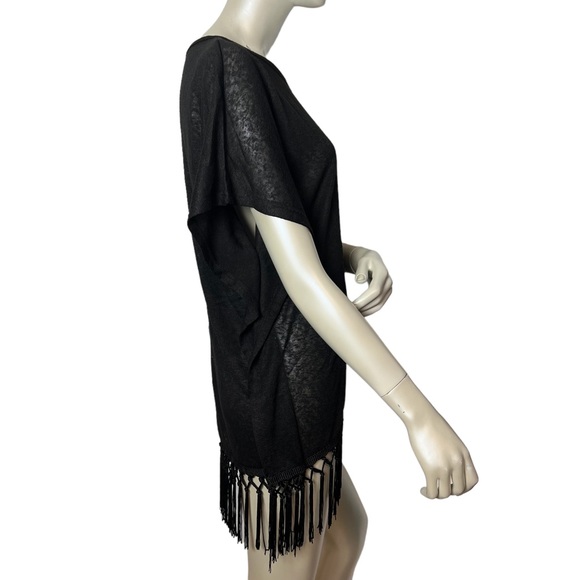 Esperanza New York Black Draped Fringe Top - Picture 5 of 10